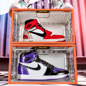 sneaker boxes stackable clear display shoes containers giant plastic case transparent shoe storage box