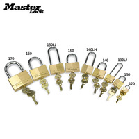 Cadenas antivol MasterLock en laiton massif à corps rectangulaire pour portes de maison et d'entrepôt, système à clé unique, modèle 130MCND