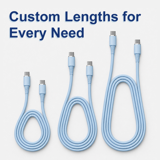 USB-C to USB-C Type-C Cable, Fast Charging 30#4C+24#4C 16P, Silicone Flexible High-Speed Data Cord, Blue A/A Connector