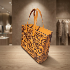 B.S INTERNATIONAL European Style Engrave Design Genuine Leather Girls Handbags Vintage Zipper Closure Clutch Large Capacity - Product Image 3