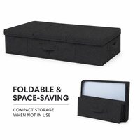 Boîte de rangement pliable sous le lit avec couvercle pour organiser les vêtements, les chaussures, les couvertures, les oreillers
