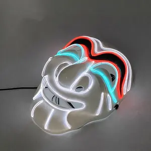 <span class=keywords><strong>Masque</strong></span> de film LED Cosplay Décoration effrayante Halloween Masquerade Rave Party Bar Bar La <span class=keywords><strong>Casa</strong></span> De Papel Characters Silk Flash Easter - Product Image 3