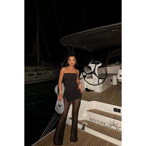 Robes de soirée en tulle noir, costume pantalon - Product Image 4