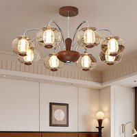 Lustre LED AC en métal argenté, style médiéval français du milieu du siècle, grande taille, hauteur réglable, intensité variable, pour restaurant, bureau, chambre, salon