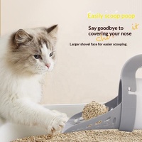Système de tamis détachable à une main, pelle à litière pour chat intégrée tout-en-un avec porte-sac et bac à déchets