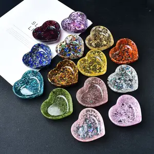 75mm Stone Bowl Multi Type Natural Stone High Quality Healing Lucky Heart Bowl Crystal Crafts