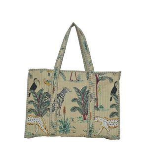 Printed Block Print <b>Tote</b> <b>Bag</b> with Border Cream Handmade Premium Quality Classical Design In Wholesale Price <b>For</b> Women - Product Image 1