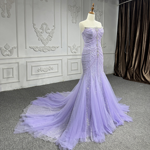 Mermaid Prom <b>Dress</b> Corset Lilac Purple Lace Tulle Evening <b>Dress</b> 1188 - Product Image 3