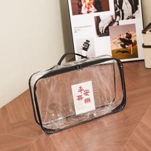 Literie à fermeture éclair en plastique transparent personnalisé oreiller housse <span class=keywords><strong>de</strong></span> couette sac fourre-tout emballage avec corde poignée sac <span class=keywords><strong>de</strong></span> rangement - Product Image 3