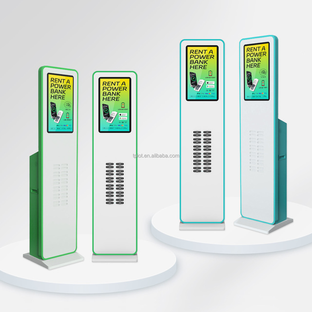 24 Slots Smart Digital Sharing Powerbank Station with 21inch LCD Screen