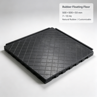 Suministro Directo de Fábrica, Piso Flotante de Acero Galvanizado 500x500x50mm, Tapete Aislante Antivibración para Escuelas, Hospitales e Industrias