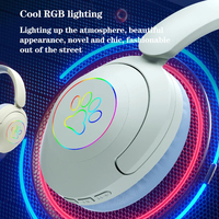 Casque Bluetooth B36 avec éclairage RGB, microphone amovible, pliable, stéréo HiFi, sans fil + filaire, avec écouteurs
