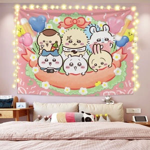 Tissu de fond décoratif mignon de dessin animé Hachiya Ikawa, tapisserie murale suspendue pour la décoration de chevet - Product Image 1
