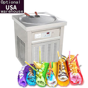 จัดส่งฟรีไปยังสหรัฐอเมริกา เครื่องทำไอศกรีมม้วนแบบกระทะกลมขนาด 55 ซม. / เครื่องทำไอศกรีมม้วน<span class=keywords><strong>ไทย</strong></span> / เครื่องทำไอศกรีมผัด - Product Image 1