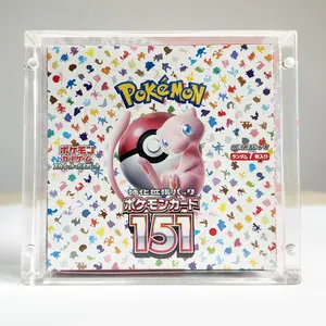 SHP Personalizado Acrílico Claro Pokemon 151 Booster Box Display Case Protetor TCG Cartões Pokemon Japoneses 151 Caso Com Ímã Forte