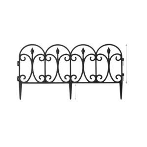 Valla de Jardín de Plástico Estilo Europeo, Rectangular, para Macizos de Flores, Fácil de Montar, Negra, Juego de 5 Piezas - Product Image 5