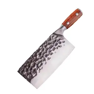 Ultra Sharp Hand Forged High Carbon Stainless Steel Kitchen Knife Japanese Chef Knife Solid Wood Handle Nakiri Cleaver Knife