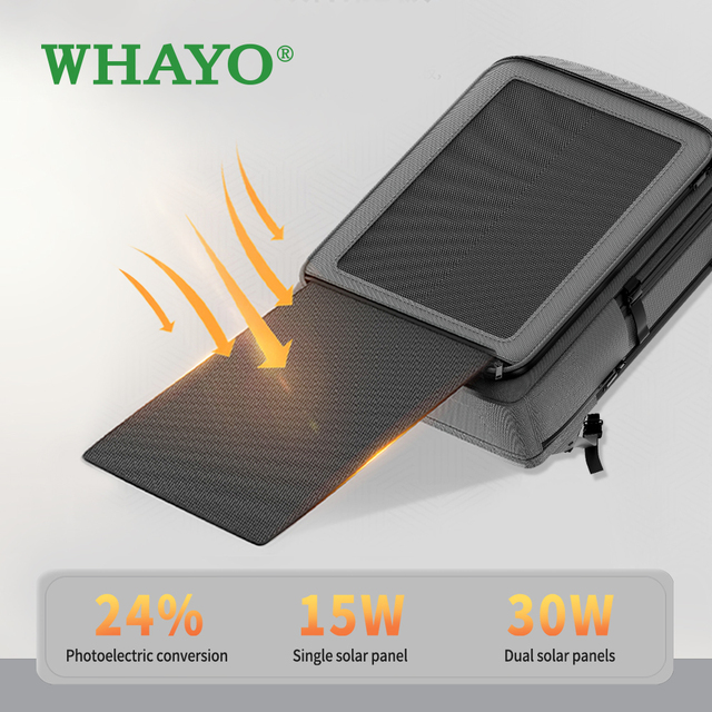 Whayo Camping Solar Backpack 15W 20W 30W Solar Charger Bag with USB Port Outdoor Hiking Backpack Off Grid Power