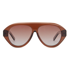 Lunettes de soleil transparentes marron pour femmes, verres dégradés, monture à bord complet - Product Image 2