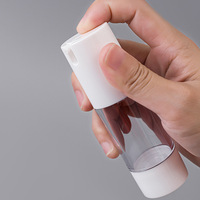 Botella de Loción con Bomba de 15ml, 30ml, 50ml, Tapa de Rosca, Recargable, Forma Cilíndrica, Transparente o Esmerilada
