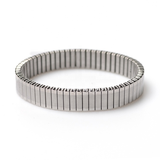 Luxury Silver Watch Strap Mens Fashion Watch Band Bracelet Jewelry Men Stainless Steel Stretch Link Chain Bracelet Women