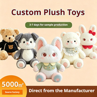 Peluches personnalisées avec logo, fabricant de jouets en peluche, fabricant de poupées mascotte douces et rembourrées, conception de prototypes, animaux unisexes, 100 pièces
