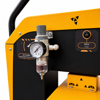 Presse à chaud pneumatique à double station avec plateau à changement rapide et guide laser, machine de transfert thermique automatique