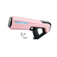 Pistolet à eau électrique noir haute pression pour enfants, jouet de pulvérisation automatique à aspiration pour la plage avec effet clignotant