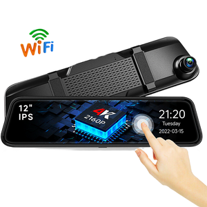 Hộp Đen Xe Hơi Ống Kính Kép Sony IMX415 Màn Hình Cảm Ứng 12 Inch Camera Hành Trình Xe Hơi 4K Trước Và Sau Với WIFI <span class=keywords><strong>GPS</strong></span> Gương Chiếu Hậu - Product Image 1