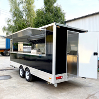 Remorque alimentaire mini carrée personnalisée, légère et remorquable, avec cuisine mobile, réfrigérateur, hotte aspirante, climatiseur et générateur intégré