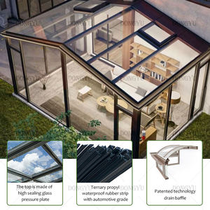 Offre Spéciale Double Serre En Verre <span class=keywords><strong>Solarium</strong></span> En Aluminium Salle De Soleil Cour De Jardin Balcon Salle De Soleil Salle De Verre Toit En Verre - Product Image 2