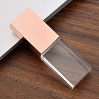 Clé USB en cristal Logo personnalisé Collier Pendentif Clé USB avec boîte pour cadeau de photographie 32 Go 64 Go Clé USB de mariage
