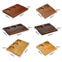 Planche de dégustation de whisky en bois à 3 compartiments avec fente pour carte, en noyer et sapelli, palette d'échantillonnage, logo personnalisé pour salle de dégustation de vins