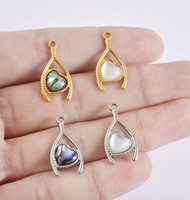Pendentif Cœur en Acier Inoxydable Électroplaqué Incrusté de Coquillage Naturel, Breloque Tendance pour Collier, Bracelet et Accessoires DIY