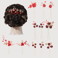 Vente en gros d'épingles à cheveux en feuille d'or faites à la main, de fourchettes à cheveux fleuries avec perles, de pinces à cheveux de mariée, de coiffes et d'accessoires capillaires vintage pour mariage