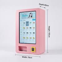 Mini distributeur automatique mural de cosmétiques, distributeur mural de produits de beauté, cils, écran tactile complet, paiement par pièces et carte