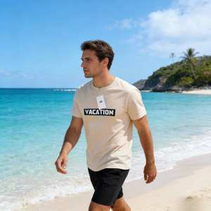 T-shirt décontracté à manches courtes pour homme, col rond, imprimé <span class=keywords><strong>dessin</strong></span>, en coton, modèle FYK241, taille XL-3XL, poids 210 grammes, 2,05 dollars - Product Image 2