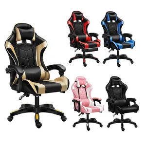 Goedkope Led Ergonomische Computer Racing Chaises Breed Wivel Kantoor Kursi Cadeira Silla Gamer Sedia Da Gaming Red Game Stoel