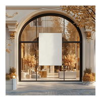Tienda de vidrio individual comercial de lujo Puerta y ventanas de entrada de vidrio de tienda de aluminio