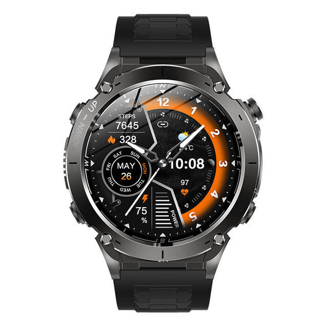 Waterproof AMOLED GPS Smartwatch with Compass Magnetic Charging 5-10 Days Battery Life Call LED Light Pedometer Sleep Monitoring