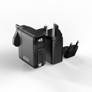 Nouveau chargeur mural <span class=keywords><strong>MIYU</strong></span> 40W PD Type-C 2026 avec écran numérique, câble rétractable, compatible UE, UK, AU, charge rapide, personnalisable - Product Image 5