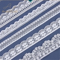 Ruban de dentelle élastique extensible blanc pour accessoires de sous-vêtements en gros