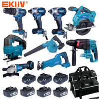 OEM EKIIV Kit combiné d'outils électriques sans fil 21V 15PCS comprenant une clé à main et une clé Boîte à outils Autres ensembles d'outils électriques