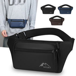 Men's Waist Bag Large Capacity Water Repellent Breathable Sport Cycling Travel Fanny Pack Black Blue Brown Solid Color - Product Image 1