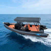 Bateau semi-rigide Hedia Tourism Rib 860 Orca Hypalon, coque en aluminium en V profond, bateaux pneumatiques Rhib, yacht de luxe, grand bateau semi-rigide de 29 pieds