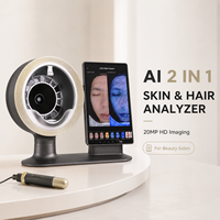 Machine d'analyse de la peau par IA 2-en-1, analyseur de cheveux et de cuir chevelu, scanner facial 20MP, écran HD 15,6 pouces pour salon de beauté