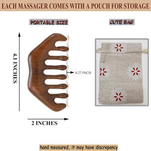 Peine de Madera Personalizado con Logotipo para Masaje del Cuero Cabelludo, Masajeador de Cuero Cabelludo de Sándalo, Cepillo de Madera para Masaje de Cabeza Gua Sha para el Crecimiento del Cabello en Hombres y Mujeres - Product Image 4