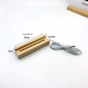 OEM moderno fai da te luce notturna luminosa Base su misura legno di faggio per soggiorno atmosfera quadrata batteria colorata <span class=keywords><strong>illuminazione</strong></span> periodica - Product Image 2