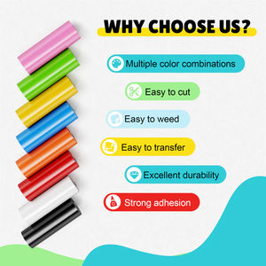 Permanent <strong>Vinyl</strong> Roll Bundle 4.5" X 6ft, 8 Assorted Colors, PET Backing Adhesive <strong>Vinyl</strong> for Likcut, Outdoor Use Easy to Cut &amp; Weed - Product Image 6