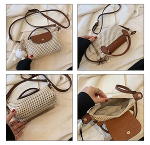 Borsa Estiva in Paglia Leggera e Portatile Stile Bohémien, Borsa a Tracolla per Vacanze e Spiaggia per Donne - Product Image 5